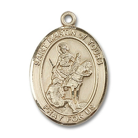 14kt Yellow Gold St. Martin of Tours Medal 1 x 3/4 inches