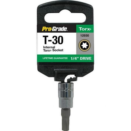 UPC: 0035794129279 | Pro-Grade 12930 0.25 in. Drive x T30 Internal Torx Socket