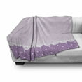 thumbnail image 3 of Mauve Soft Flannel Fleece Throw Blanket, Old Fashioned Ornate Lace Pattern with Classical Polka Dots Background Image, Cozy Plush for Indoor and Outdoor Use, 60" x 80", Lilac Lavender, by Ambesonne, 3 of 6