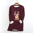 thumbnail image 1 of Tenues d'Hiver Grande Taille pour Femmes, Mode Décontractée d'Hiver, Chandail à Manches Longues, Col Rond, sous-Couche Chaude en Peluche, Tenues de Travail pour Femmes en Liquidation, 1 of 5
