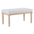 thumbnail image 6 of BELLEZE 32 Inch Button Tufted Top Ottoman Bench - Arvin (Natural), 6 of 7