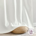 thumbnail image 3 of Curtainking Linen Textured Curtain 96 Inch Length for Living Room Darkening White Bedroom Curtain Thermal Insulated Grommet Top 1 Panel Window Curtain Drape White, 3 of 8