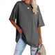 thumbnail image 1 of Camiseta Básica de Corta con Cuello en V, Gris Oscuro, L, 1 of 5