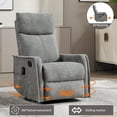 thumbnail image 7 of Kadyn Reclining Chair with Rocker and Swivel, Light Gray Heat Massage Adjustable Recliner Seat with Chenille Fabric for Home Office, Living Room, Bedroom, Light Gray, 7 of 7