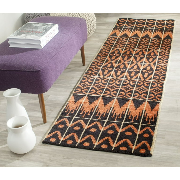 SAFAVIEH Kenya KNY609A Hand-knotted Orange / Black Rug - Walmart.com