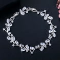 thumbnail image 2 of White Gold Plated Cubic Zirconia Austrian Crystal Leaf Branch Bangle Bracelets, 2 of 9
