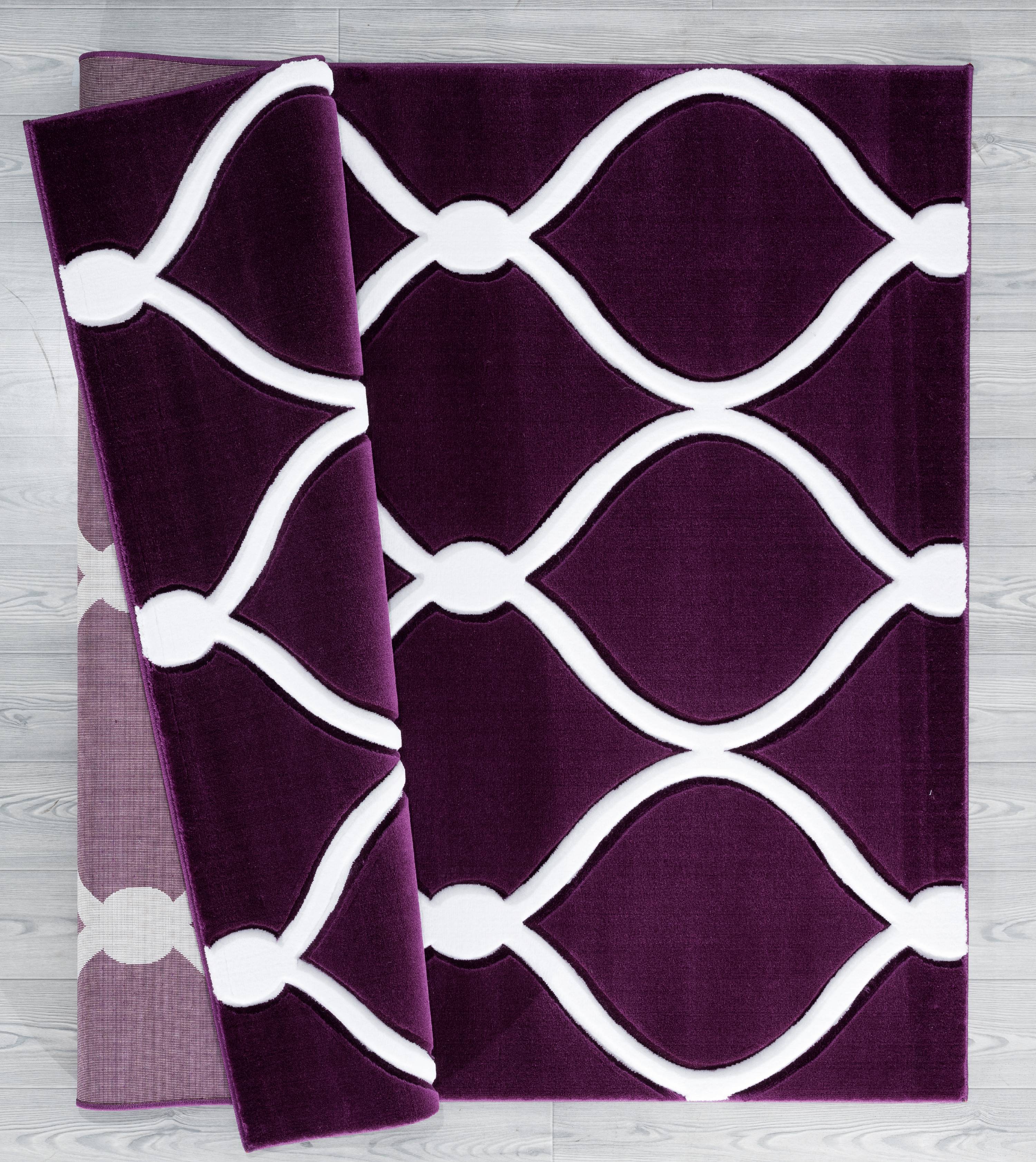 United Weavers Drachma Freya Modern Trellis Area Rug, Plum, 5'3" x 7'6"