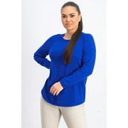 Karen Scott Women's Petite Cotton Sweater Blue Size Petite Medium