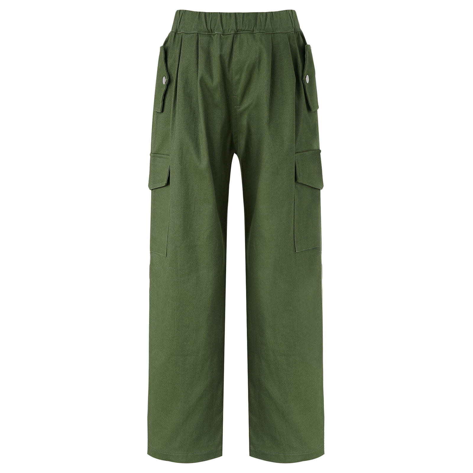 INHZOY Kids Girls Cargo Jogger Pants 4 Pockets Cotton Fashion Bottoms with  Drawstring Green 6