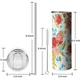 thumbnail image 5 of Flower Skinny Tumbler with Lid and Straw 20 Oz Stainless Steel Travel Cup Pioneer Flower Woman Insulated Cup Birthday Gift for Women Girl Friend, 5 of 7