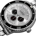thumbnail image 4 of Men's Quartz Silvertone Multifunction Divers Bracelet Watch, 4 of 5