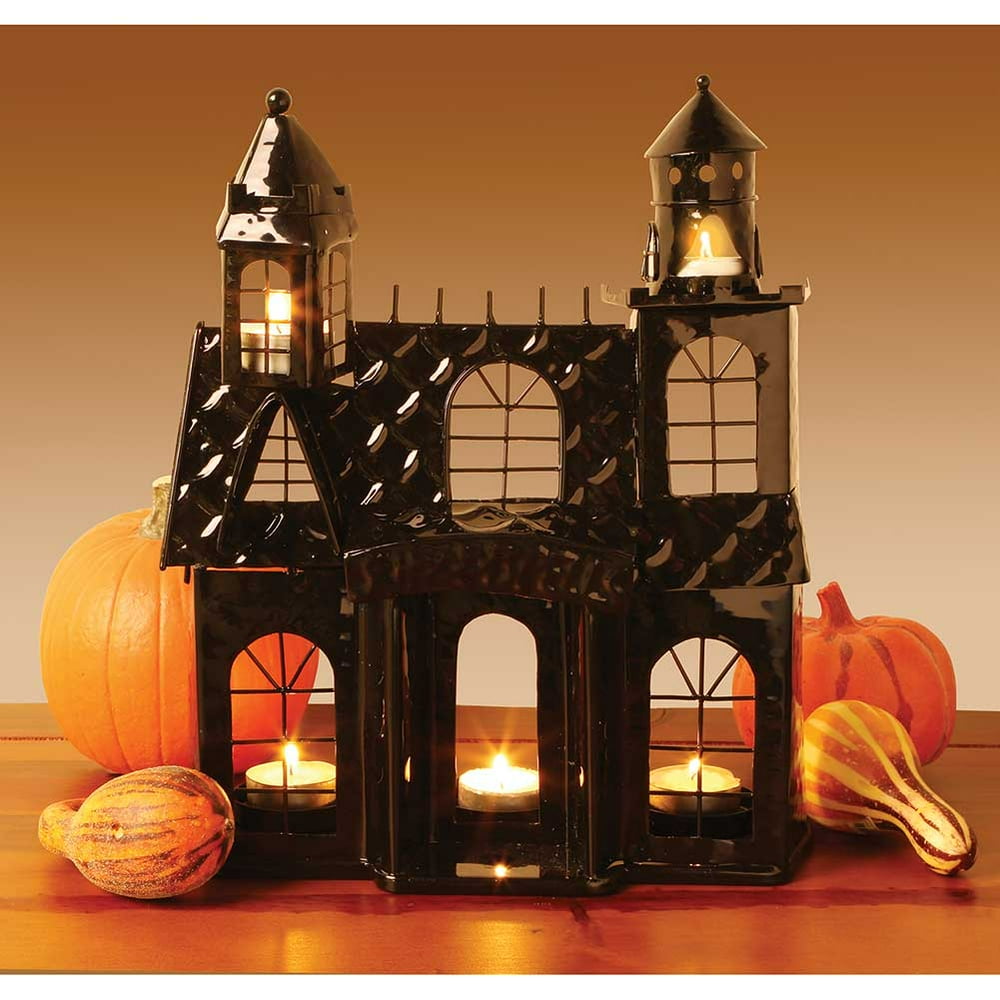 Haunted House Votive Candle Holder Black Metal Walmart
