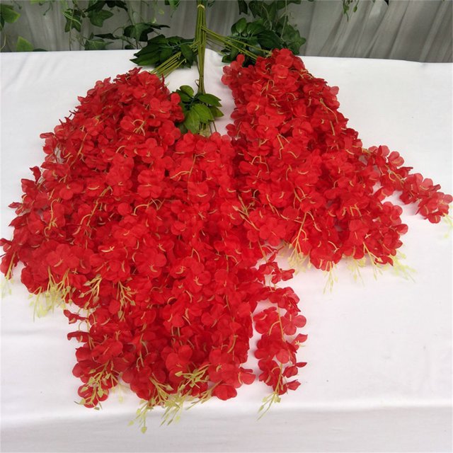Free Shipping, Dusknt Long Simulation Flower Branch Flower Wall Hanging Simulation Wedding Wisteria Flower Wedding Arch Decoration Rattan, Limited Time Offer!