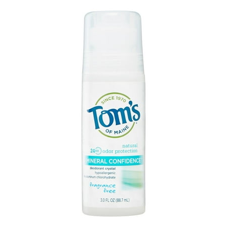 Tom's of Maine Natural Confidence Crystal Deodorant Stick, Fragrance Free, 3