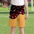 thumbnail image 2 of oqasdz Child Girls Boys Shorts Ice Cream Print Elastic Waist Comfortable Shorts With Pockets Sports Active Board Shorts Size 11 Y-12 Y, 2 of 4