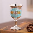 thumbnail image 4 of Joernso Drinking Glass Stylish Fine Workmanship Zinc Alloy Creative Retro Colourful Goblet Wine Cup for Bar, 4 of 8