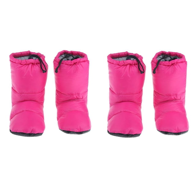 2 Pares Zapatillas De Invierno Cálidas Zapatillas Botines Botas Sin Cordones Tienda De Inicio Rosa Cola Zapatillas blancas suaves