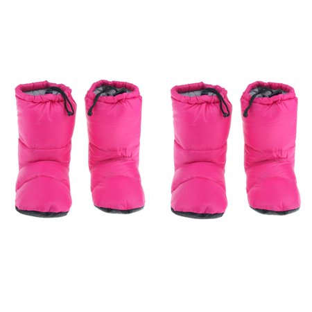 

White Down Slippers Winter Warm Booties Rose