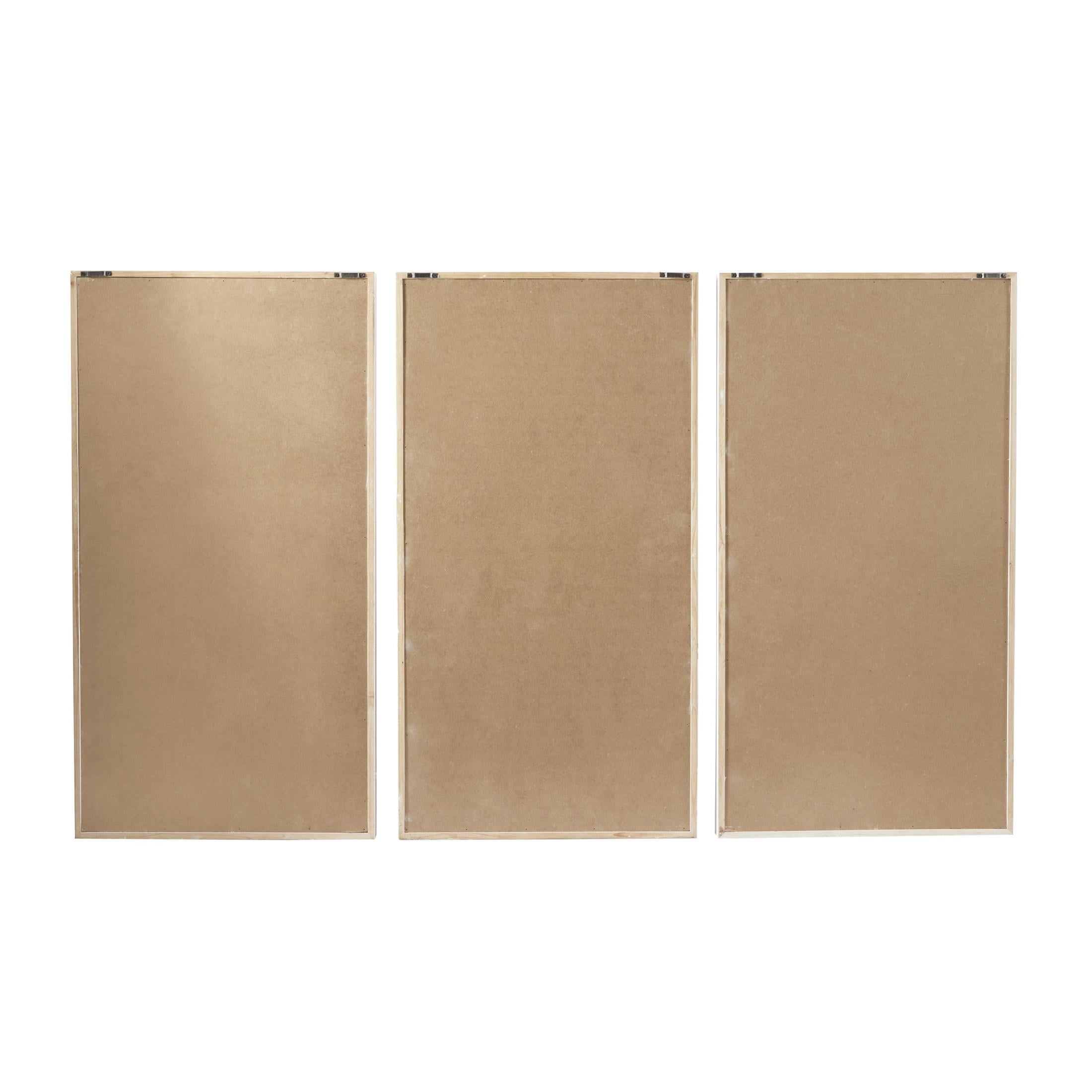 DecMode Brown Wood Carved Geometric Wall Decor (3 Count)