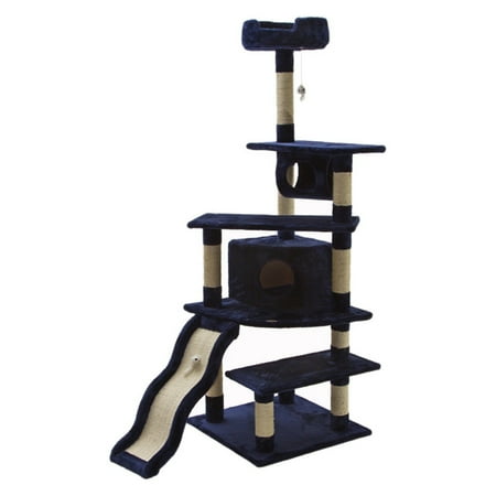 UPC: 0852438003500 | Go Pet Club Cat Tree Furniture 70 in. High – Squiggle – Brown