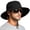 Black, variant on Army Green Womens Summer Sun-Hat with Wind Lanyard blended fabric Outdoor UV Protection Fishing Hat Wide Brim Foldable-Beach-Bucket-Hat A