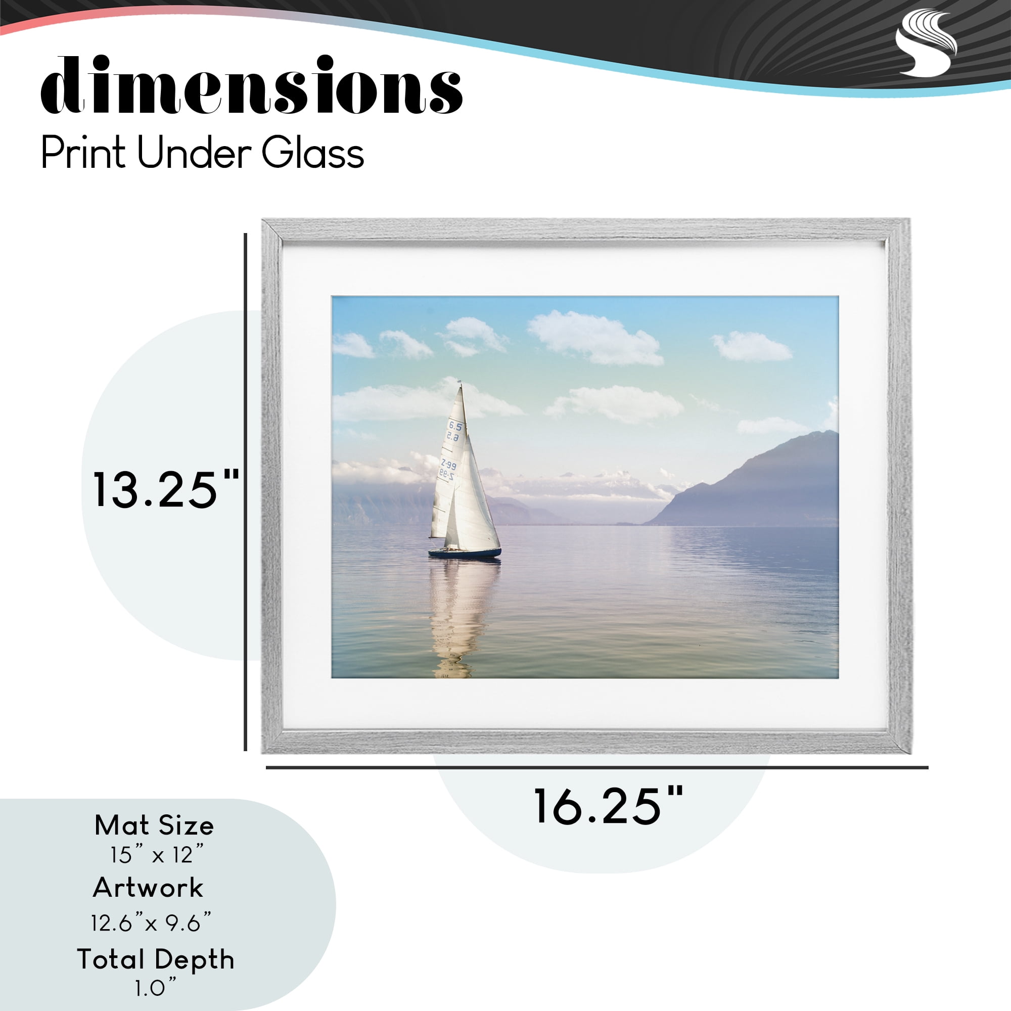 Stupell Industries Ocean Sails Lounging Gray Framed Print Under Glass, design by Marcus Prime