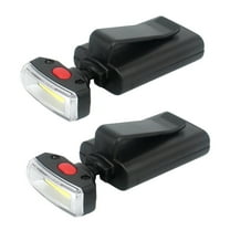 Myenne 2pcs Outdoor Pocket LED Light Clip On Hat Floodlights Hands-Free Baseball Hat Visor Lights (Black)