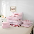 thumbnail image 6 of Castle Fairy Floral Initial 7 Pieces Bedding Comforter Set,Dreamy Princess Full Bedding Set Lightweight,Bow Flower Fitted Sheet Flat Sheet,Breathable Girls Bedroom Decoration, 6 of 8