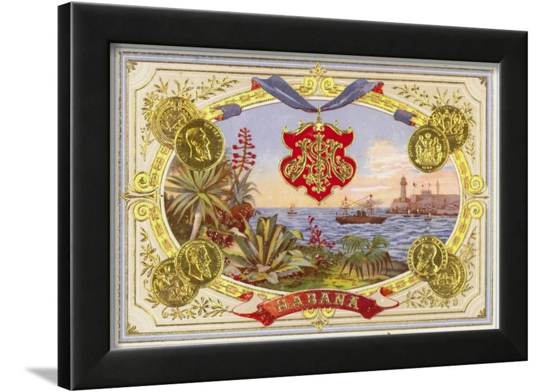 cuban cigar box label framed print wall art walmart com