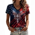 thumbnail image 2 of Iaqnaocc 4th Of July Tops for Women Trendy Independence Day Short Sleeve 250 Anniversary Usa Flag Patriotic American Flag Stars Striped Butterfly Tee Shirts American Flag 1776 Tee Tops Deep Red M, 2 of 8
