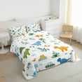 thumbnail image 3 of Homewish Cute Cartoon Dinsaur Full Size Comforter Sets,Safari Dino Bedding Comforter Set,White Green Blue Bedding Sets For Boys Kids,Super Cozy Room Decor Reversible,3pcs, 3 of 8