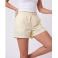 thumbnail image 5 of Real Essentials 3 Pack: Women's Woven Lounge Boxer Shorts Casual Sleep Comfy Elastic Waist Loose Fit PJ Bottoms with Pockets, 5 of 7