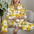 thumbnail image 6 of Uemuo Lilies Flowers Pattern Womens Pajama Sets,PJ Set for Women,Pajamas for Women Logo,Long Sleeve Pajama Set for Women,Soft Long Sleeve Top With Pants-Large, 6 of 9