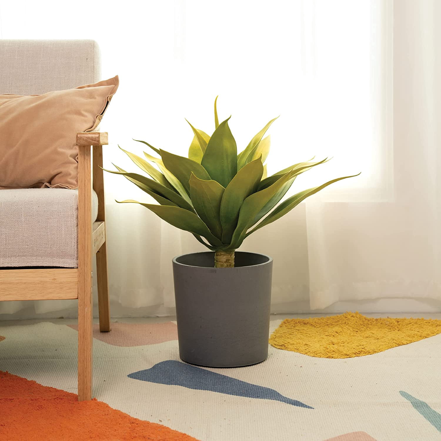 Artificial Plant Outdoor Agave - Large Size UV Resistant Fake Agave Plants for Indoor and Outdoor Decor(28 Inch)