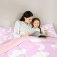 thumbnail image 5 of jejeloiu Cartoon Moon Stars Twin Comforter Sets,Cute Clouds Print Bedding Set For Girl Kids Reversible 2 Pieces, 5 of 8