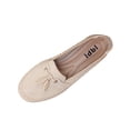 thumbnail image 2 of Ladies 2026 Plus Loafers Summer Outdoor Solid Color Round Closed Toe Low Heel Slip On Lightweight Cushioned Orthopedic Arch Support Wide Toe Box Comfortable Walking Daily Flat Shoes Beige 41, 2 of 9