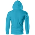 thumbnail image 7 of Domuza Mens Zip Up Hoodie Long Sleeve Casual Stylish Drawstring Sweatshirt Fall Winter Soft Lightweight Cotton Solid Pullover with Kangaroo Pockets Sky Blue XL, 7 of 7