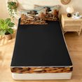thumbnail image 4 of Manfei Hippie Lizard Zipper Full Size Comforter Sets with Fitted Sheet and 2 Pillowcases, Tropic Desert Animal Zipper Bedding Set, Brown Orange, Black Reversible, 4pcs, 4 of 7