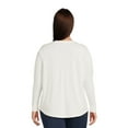 thumbnail image 4 of Terra & Sky Women's Plus Size Long Sleeve V-Neck T-Shirt, 2-Pack, 4 of 5