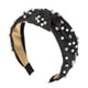 thumbnail image 1 of Diadema de mujer con cristales perlados y nudos de Unique Bargains Estilo clásico y casual Diadema negra 5.31"x1.97", 1 of 7