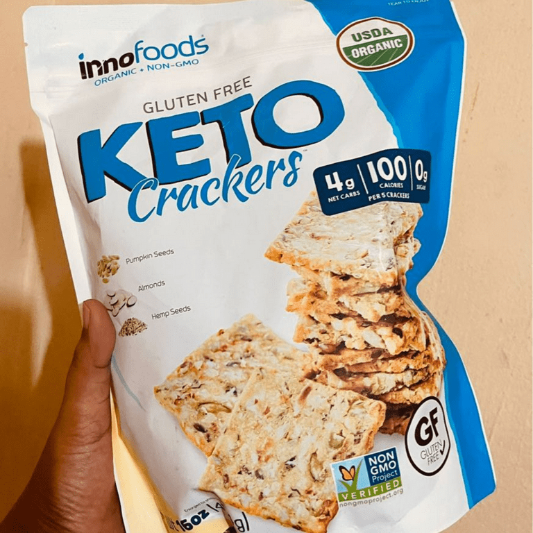 Innofoods Organic Gluten Free Keto Crackers Almonds Pumpkin