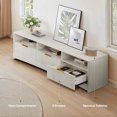 thumbnail image 6 of CHITOOMA Fluted TV Stand for TVs up to 65", Modern Media Console with Open Shelves & Hidden Storage Cabinet, Entertainment Center for Living Room, Gray, 6 of 11