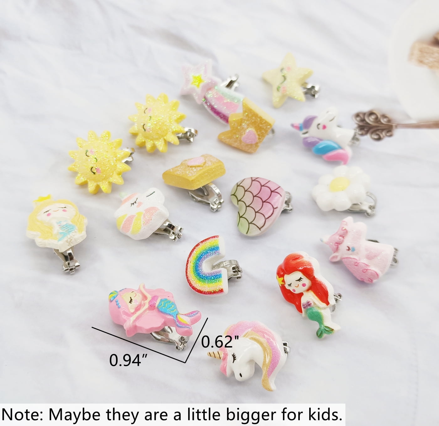 Walmart Kids Jewelry Set Unicorn Mermaid Princess Clip On Earrings 15 Pairs Children s Accessories Walmart