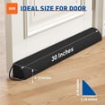thumbnail image 2 of Door Draft Stopper 30 Inches, Weighted Triangular Door Snake for Winter Noise Blocker with Hook Loops,Black, 2 of 3