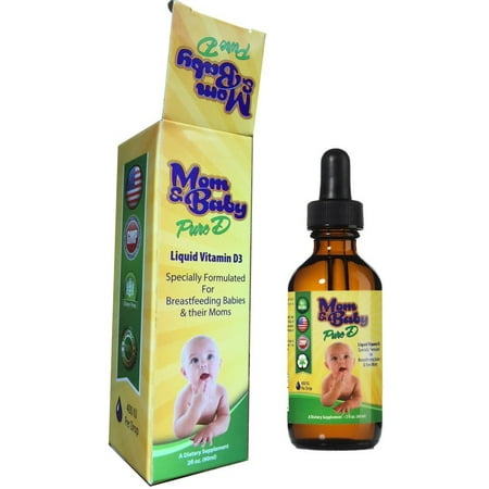 Mom & Baby Pure Vitamin-D - Best Liquid Vit D Supplement - Perfect Potency Natural Vitamin D for Breastfeeding Babies â?? 400 IU Vitamin-D3 Per Drop - Best Absorption for all the family - 2oz (Best Natural Breast Shape)