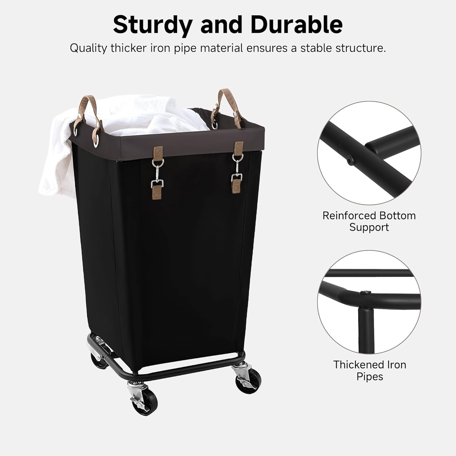 110L Laundry Basket with Wheels, Large Rolling Hampers for Clothing Organizer, Dirty Clothes Basket for Hotel, Home, Closet, Dorm, Beige