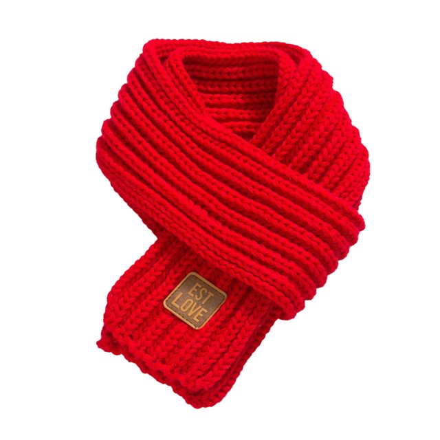 Monstrate Bufanda de bebé Invierno Hilo grueso Tejer Bufandas para recién nacidos Silenciador transpirable Pañuelo infantil Rojo Type3 NO3