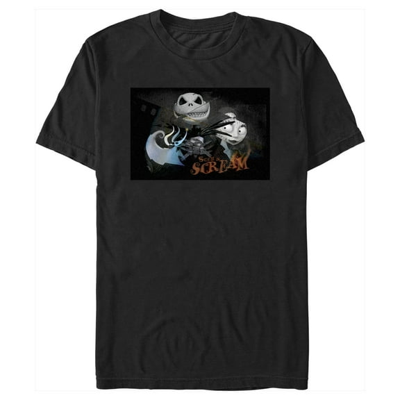 Men's The Nightmare Before Christmas Jack and Sally Such a Scream Graphic Tee Black Small