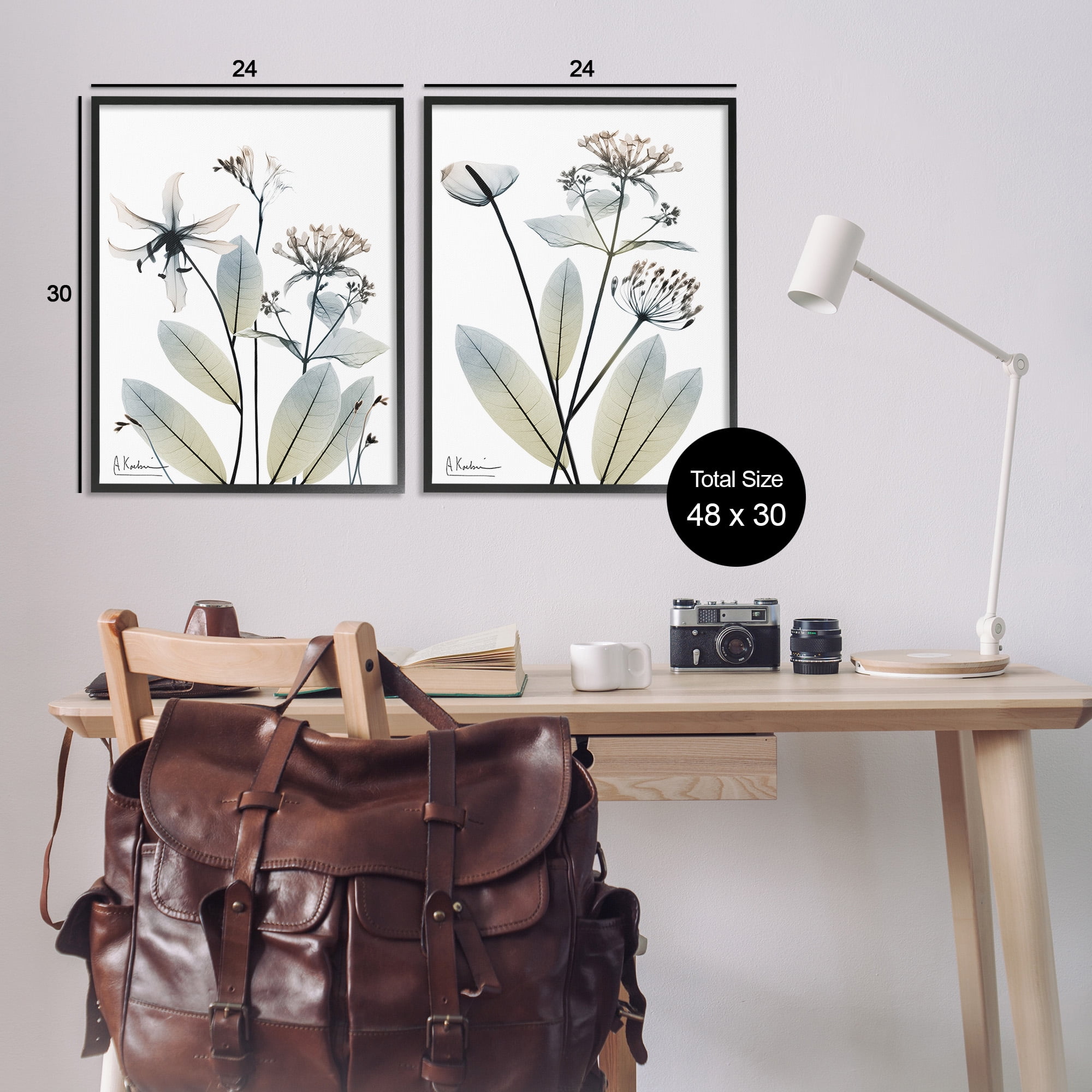 Stupell Industries Modern Budding Blooms Botanical & Floral Photography Black Framed Art Print Wall Art, 24 x 30, Set of 2