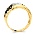 thumbnail image 2 of Wellingsale Mens Solid 14k Two 2 Tone White and Yellow Gold Polished CZ Cubic Zirconia Right Hand Ring Band - Size 8, 2 of 5